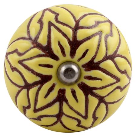 Brown Amarylis Floral Etched Ceramic Wine Stopper (Pack Of One Piece)